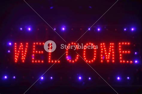 Welcome Sign Led Board Royalty Free Stock Image Storyblocks