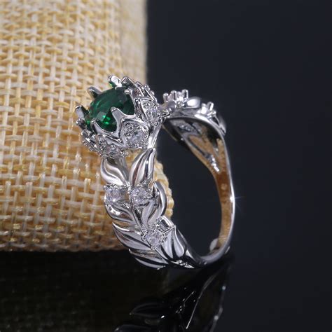 Huitan Luxury Feather Pattern Wedding Rings For Women With Dazzling
