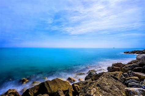 Ocean Rock Nature Horizon Beach Coast Wallpaper Coolwallpapersme