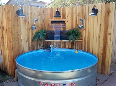 There are also small swimming pools and lots of great shapes and designs to take into consideration. DIY Pacific Patio Pool | Stock tank pool diy, Diy stock ...