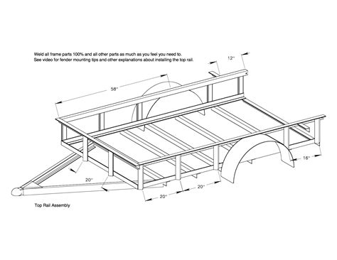 Red Wing Steel Works 5x8 Utility Trailer Plans Top Rail Assembly Red