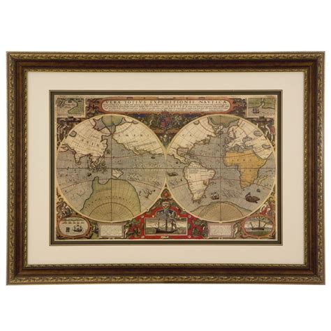Old Map Of The World 1945 20347545 Framed Photos Wall