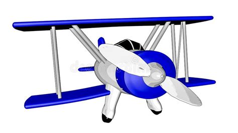 Airplane On A White Background Sketch Biplane 3d Rendering Stock