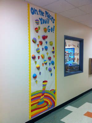 Poster reads 'you're off to great places! 53 Classroom Door Decoration Projects for Teachers