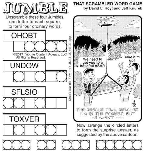 Jumble Puzzle Fun For Kids And Adults Boomer Magazine