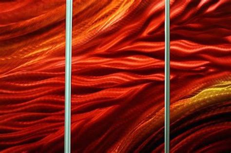 Red And Yellow Contemporary Metal Wall Art Panels By Jon Allen Harvest