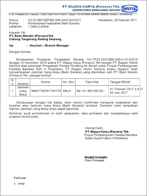 Contoh Surat Permohonan Bank Garansi Bri Surat Permohonan Desain