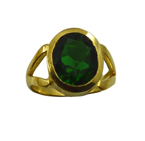 Riyo Green Emerald Cz 18kt Gold Plated Chunky Ring Gpremcz65 96155