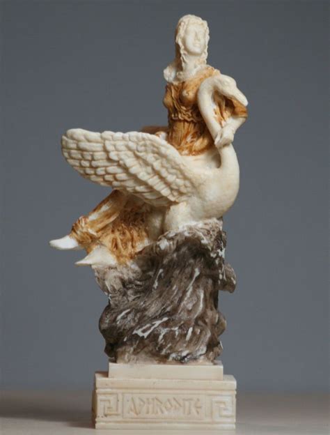 Aphrodite And Swan Greek Goddess Venus Statue Alabaster Sculpture Figure