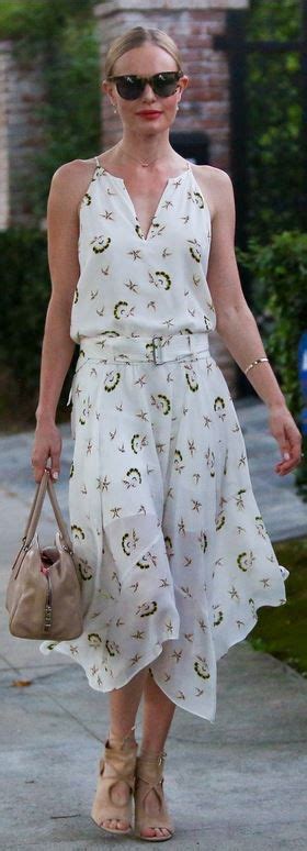 Who Made Kate Bosworths Nude Suede Sandals And White Print Dress Estilo Lady Like Kate