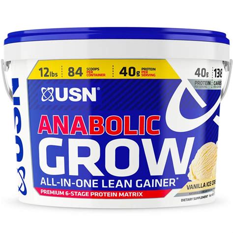 Usn Anabolic Grow All In One Lean Gainer Vanilla 12 Lb 28 Servings