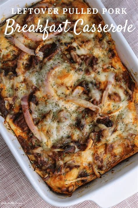 Make one on the weekend and you can enjoy the leftovers all week long. 5-Ingredient Leftover Pulled Pork Breakfast Casserole