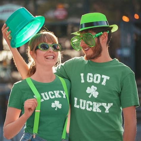 Matching Couples St Patricks Day Shirts I Got Lucky And Lucky Shirts