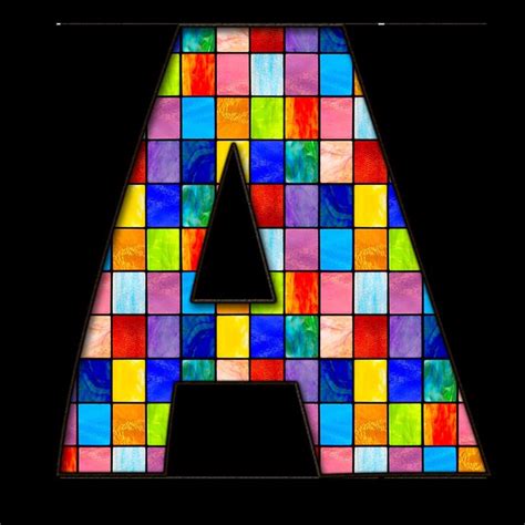 Stained Glass Alphabet 78 Letters Mosaic Abc Png Font Stained Etsy