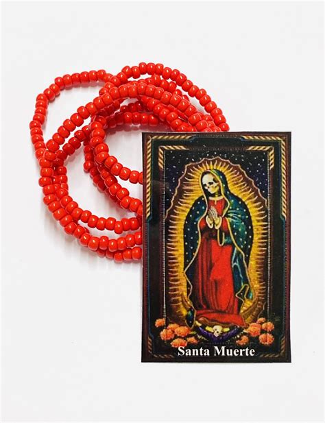 Comprar Santa Muerte Rojo Con Oracion Collar Santeria Yoruba Ifa