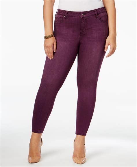 Celebrity Pink Trendy Plus Size Colored Wash Jeans In Purple Purple Dark Lyst