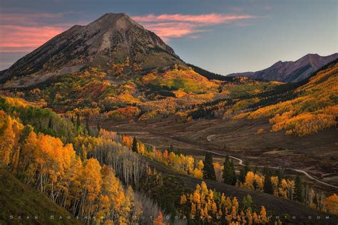 Gothic Peak Beautiful Waterfalls Crested Butte Before Sunrise