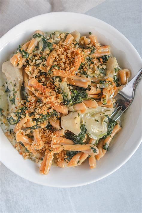 Vegan Spinach Artichoke Pasta From The Comfort Of My Bowl