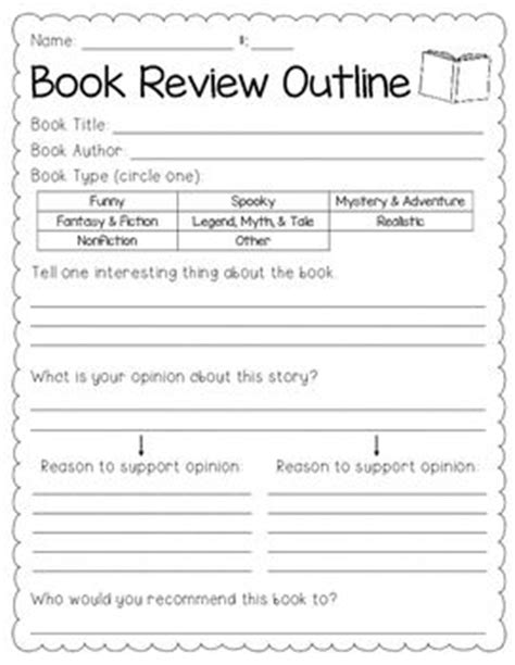 How to write an outline. Book Review Outline Freebie | TpT FREE LESSONS | 4th grade ...