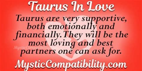 The cancer woman must also accept that he is very conservative, something that she is not. Taurus In Love - Mystic Compatibility