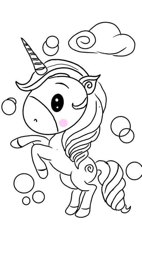Printable Unicorn Coloring Pages - Part2 (Hand Drawn) » Draw 2 Color