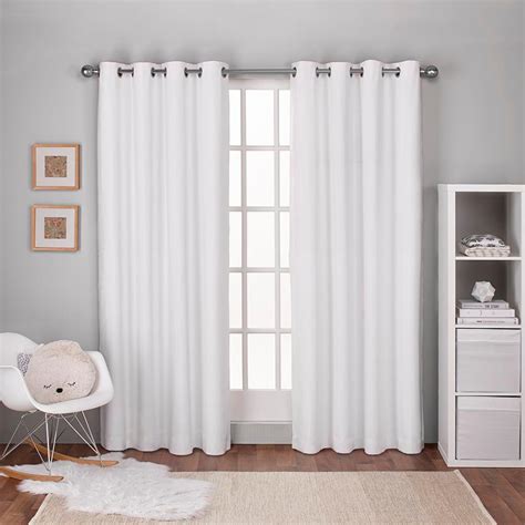 Textured Linen Winter White Thermal Grommet Top Window Curtain Ek5320