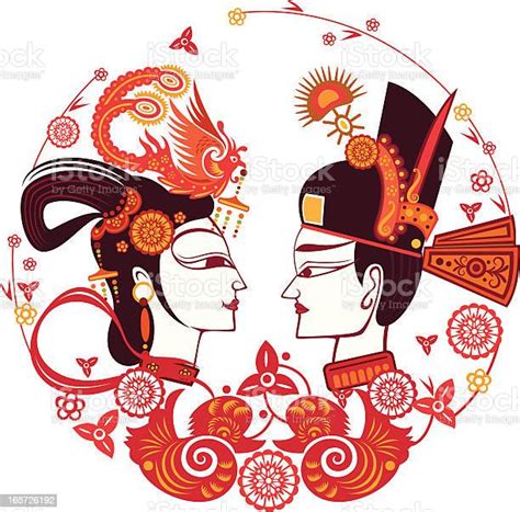 Chinese Traditional Bride And Bridegroom Stock Illustration Download Image Now Adult Bride