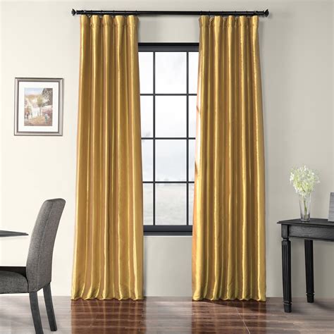 Golden Spice Faux Silk Taffeta Curtain Velvet Curtains