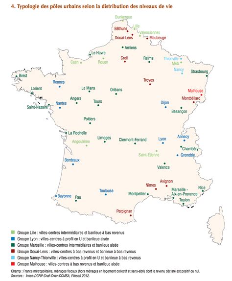 Elle est même un département, le fameux département 75. France - niveau de vie des grandes villes (2012) • Carte ...