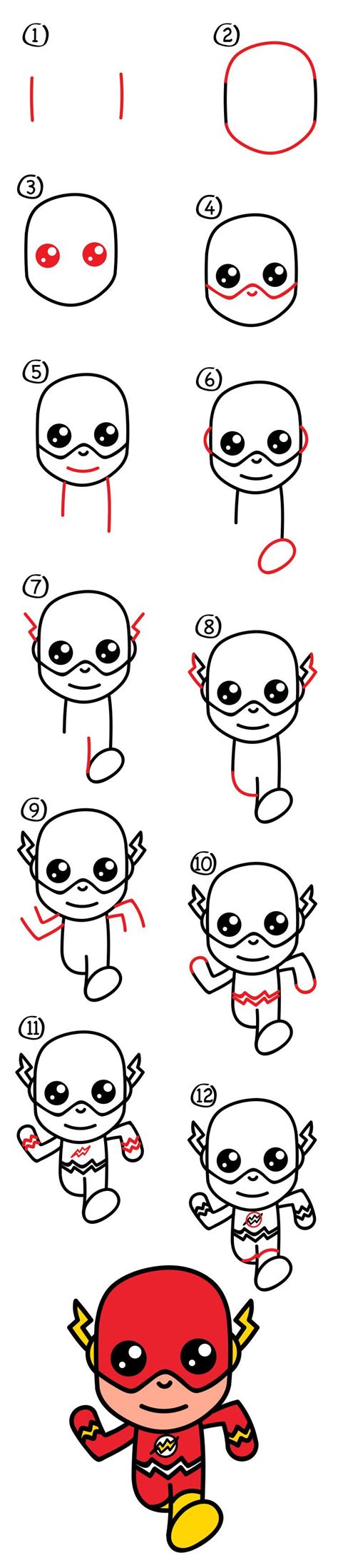 How To Draw Chibi Flash Step By Step