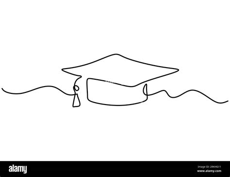 Continuous Line Drawing Of Graduation Cap Academical Graduation Hat