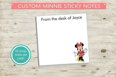 Minnie Mouse Custom Sticky Notes Personalize T Idea For Coworker