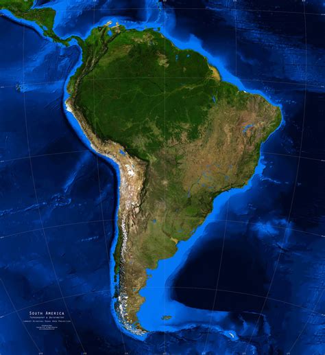 South America Topography Map To Print And Display South America