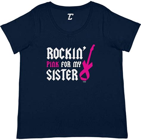 rockin pink for my sister breast cancer women s curvy t shirt aliexpress
