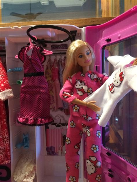 Barbie Doll Size Flannel Pajamas Pjs Outfit Winter Pajama Hello Kitty By Artbyjillbrown On