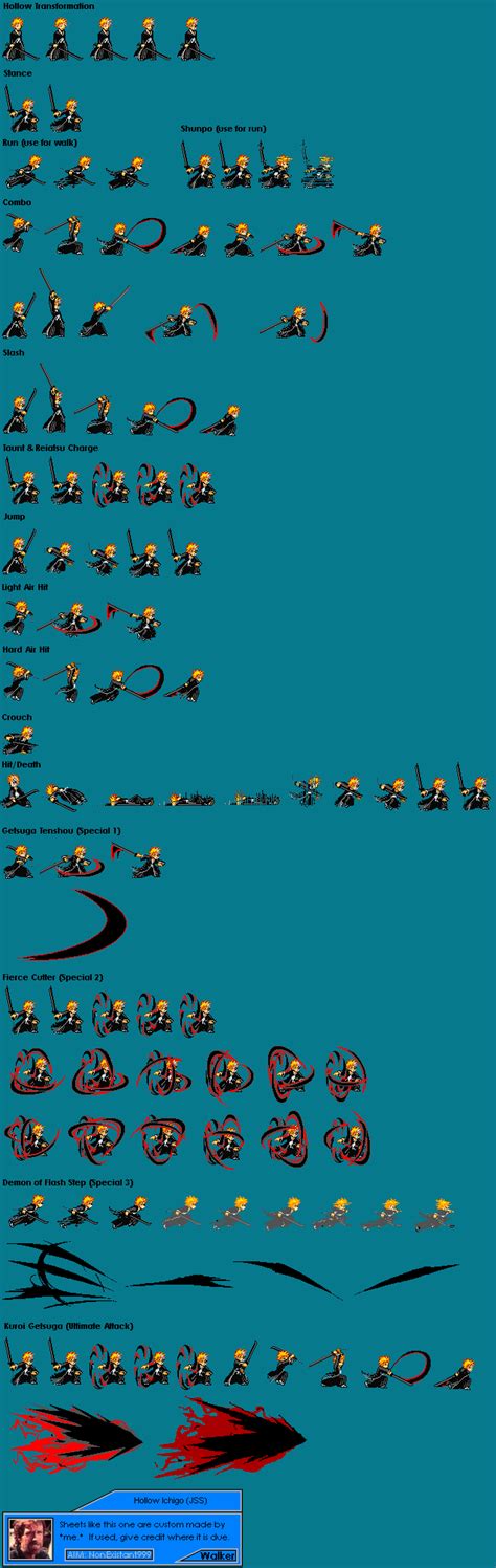 Hollow Ichigo Sprite Sheet By Animationhelper On Deviantart