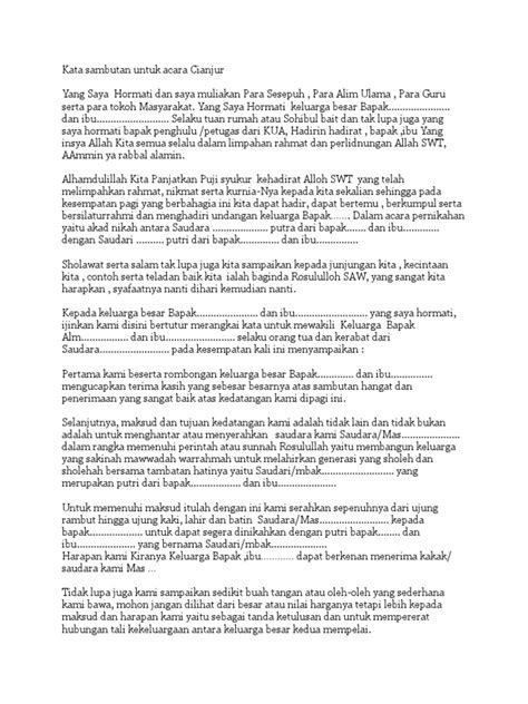 Contoh Kata Sambutan Tuan Rumah Mempelai Wanita - tukaffe.com