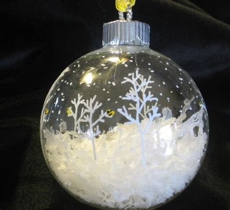 Christmas Ornament Idea Clear Glass Ball Fill Half With Snow Paint