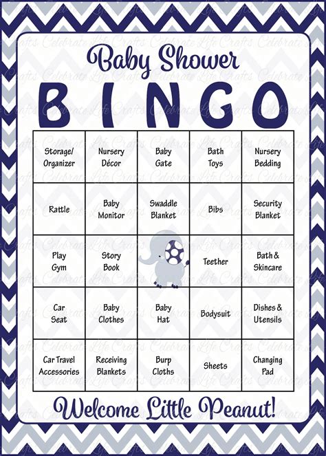 This is a fun addition to any set of baby shower games. Elephant Baby Shower Game Download for Boy | Baby Bingo ...