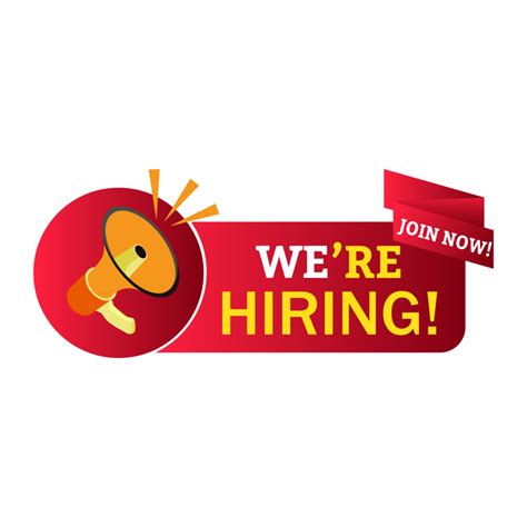 We Are Hiring Design Png With Mike Speaker And Red Color On Transparent