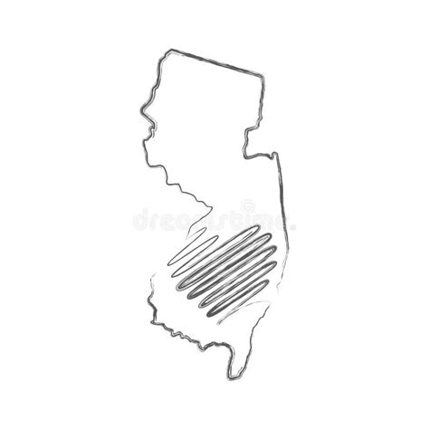 New Jersey Us State Stencil Map Laser Cutting Template On Transparent