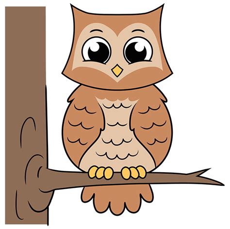 How To Draw An Easy Cartoon Owl Really Cute Drawing Tutorial