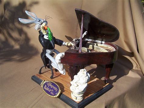 Bugs Bunny At The Piano Miniature Diorama Sculpture Based On The Short