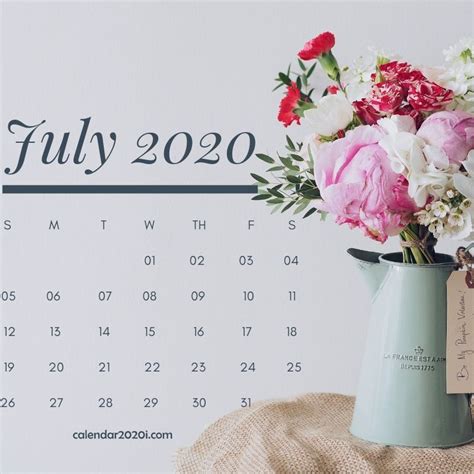 50 July 2020 Calendar Wallpapers On Wallpapersafari