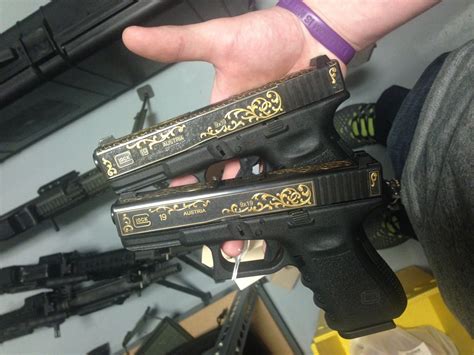 Hand Engraved And Gold Inlaid Factory Glocks The Firearm Blogthe