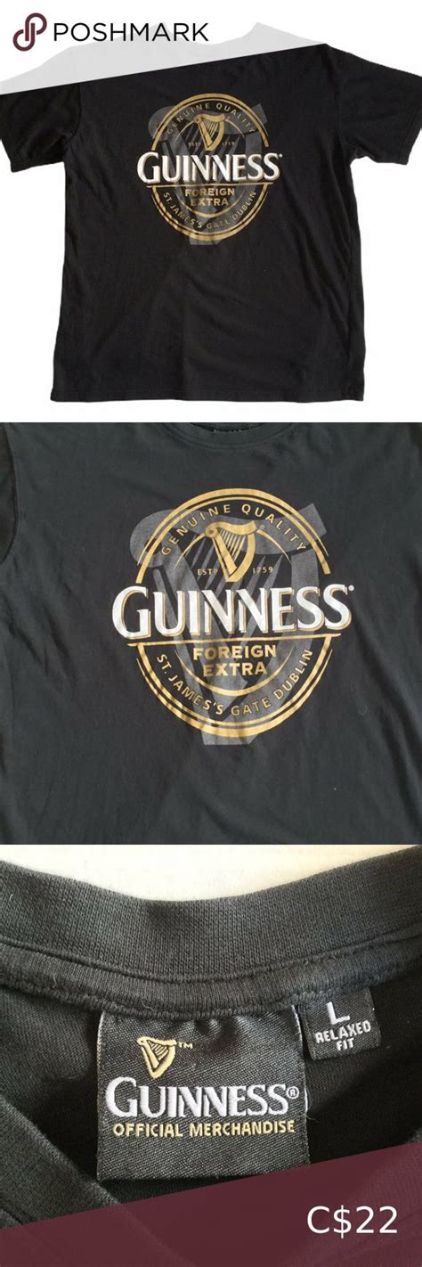 Official Guinness Large T Shirt In Excellent Condition Measures 21