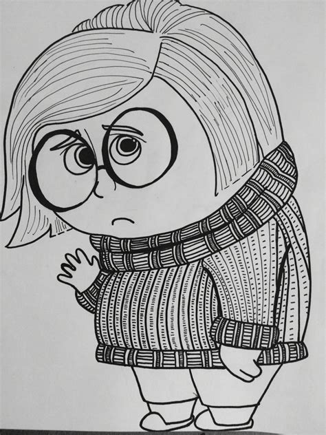 colouring page: Sadness, Inside Out | Coloring pages, Female sketch, Color