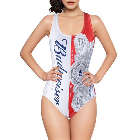 Budweiser Beer Logo Womens One Piece Swimsuit Cyberteez