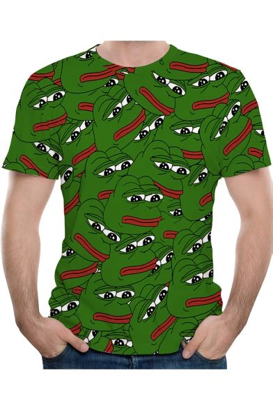 Summer Fashion 3d Allover Pepe The Frog Printed Casual Short Sleeve