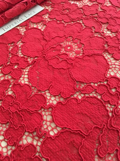 Red Lace Fabric Guipure Lace Lace Fabric From